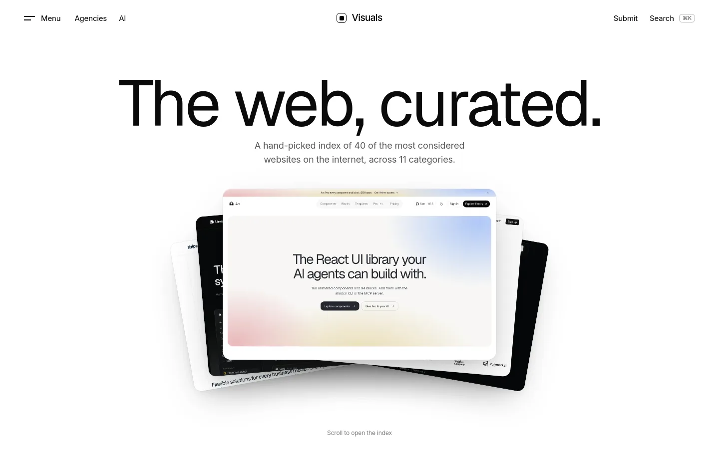 Visuals homepage